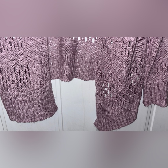 Women's Crochet Open Knit Sweater - lilac purple ~XXL - Picture 4 of 7
